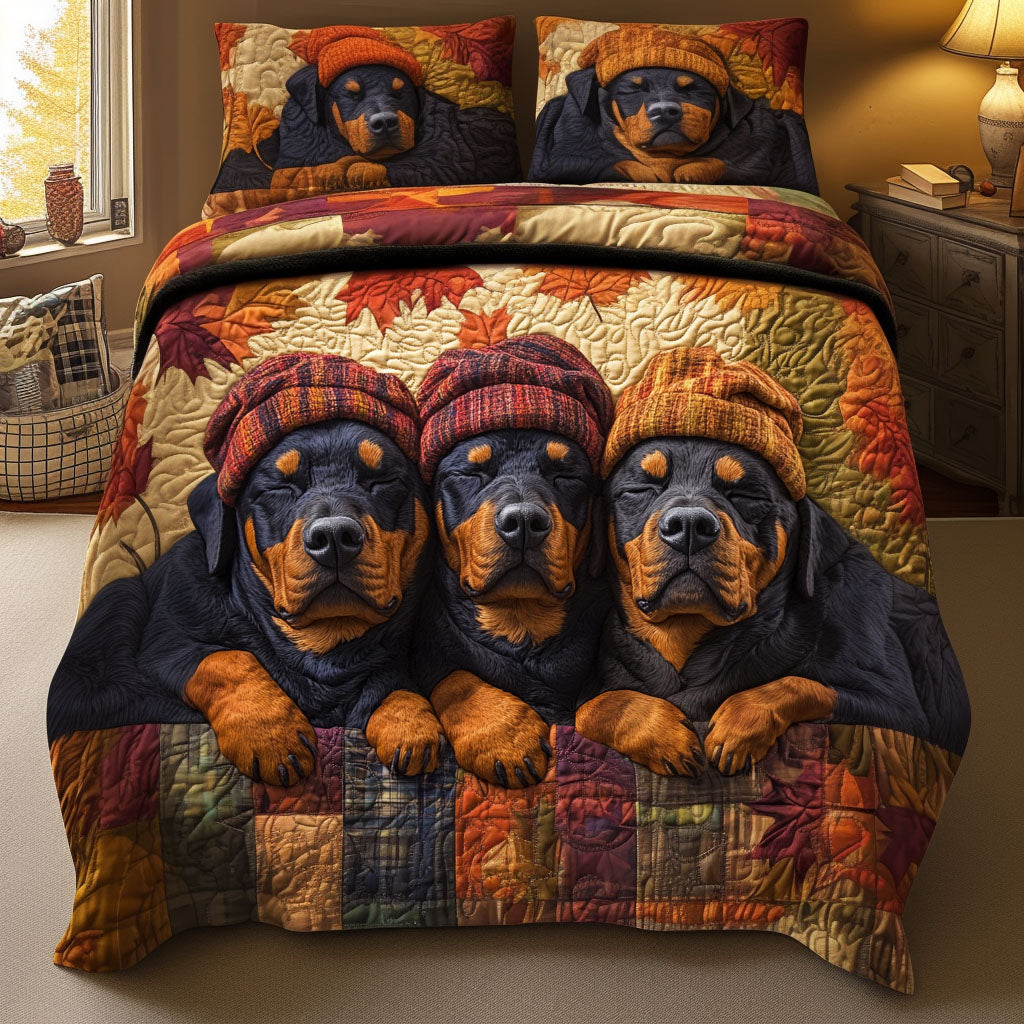Leafy Slumber 3-Piece Quilted Bedding Set NCU0NNT756