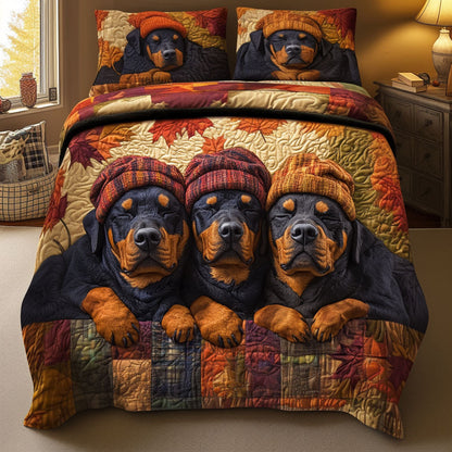 Leafy Slumber 3-Piece Quilted Bedding Set NCU0NNT756