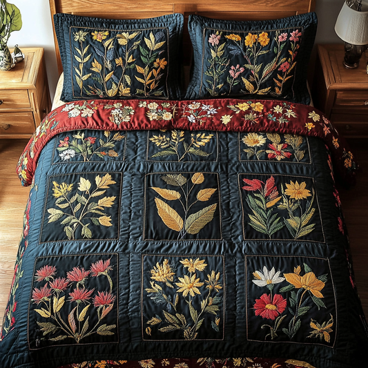 Leafy Touch 3-Piece Quilted Bedding Set NCU0DDK476