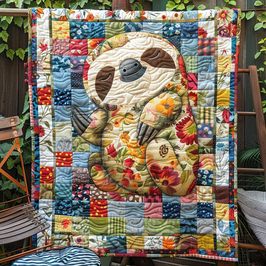 Leisurely Sloth Quilted Blanket NCU0TL816