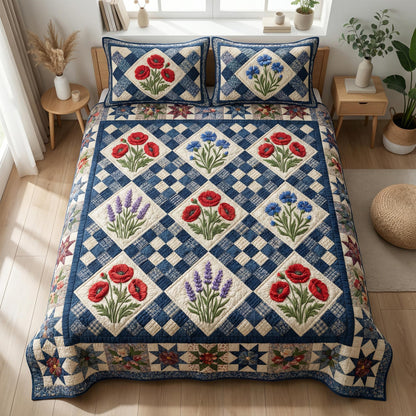 Liberty Bloom 3-Piece Quilted Bedding Set NCU0NTD1825