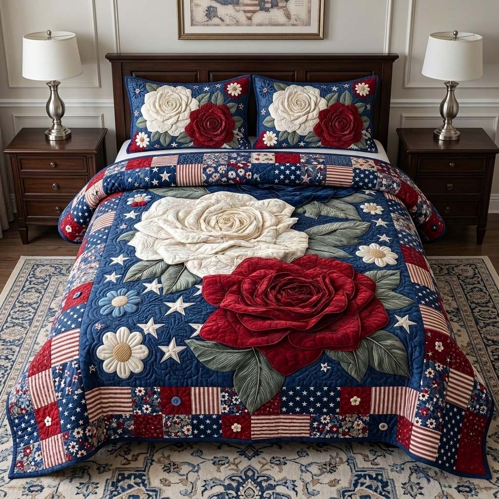 Liberty Blooms 3-Piece Quilted Bedding Set NCU0DQQ0591 – Quiltnest
