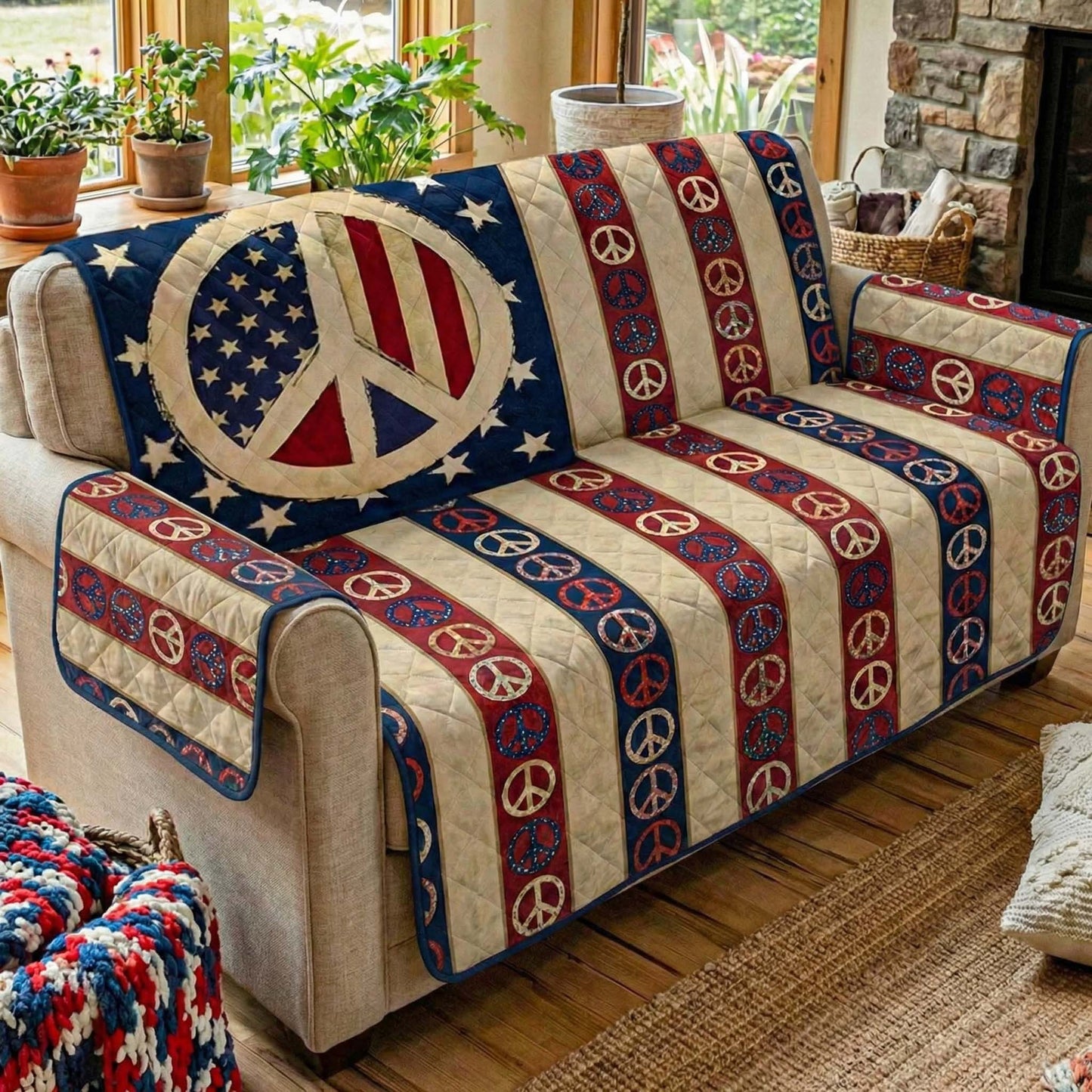 Liberty Commune Quilted Sofa Cover NCU0NXD1496