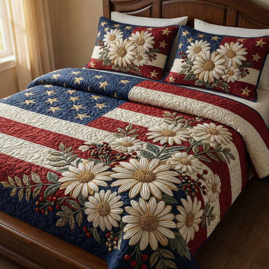 Liberty Daisy 3-Piece Quilted Bedding Set NCU0NXD1624