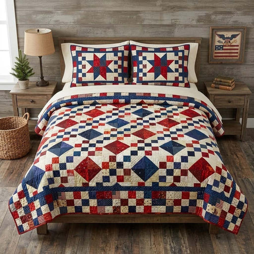 Liberty Diamond 3-Piece Quilted Bedding Set NCU0DQQ0617
