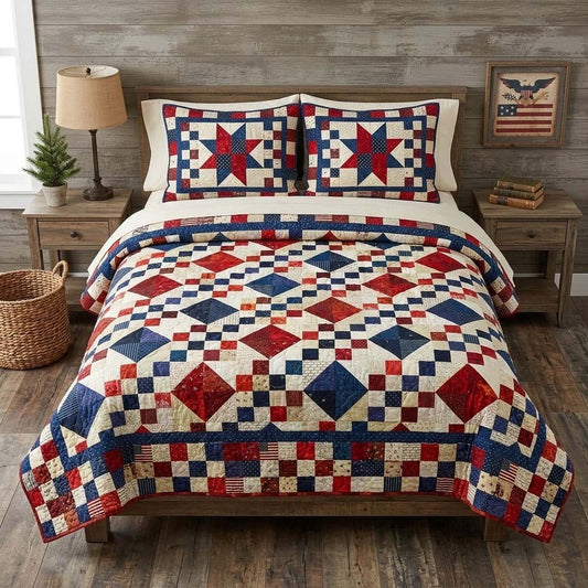 Liberty Diamond 3-Piece Quilted Bedding Set NCU0DQQ0617