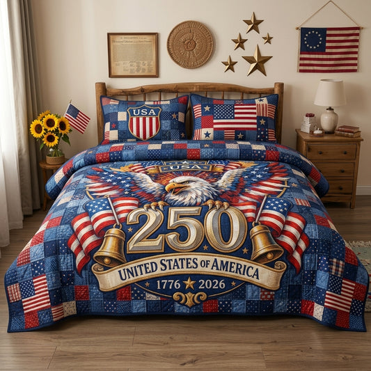 Liberty Eagle 3-Piece Quilted Bedding Set NCU0DQQ0763