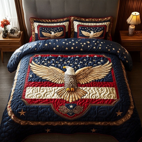 Liberty Eagle 3-Piece Quilted Bedding Set NCU0NTD1754