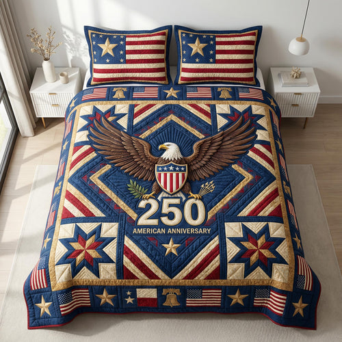 Liberty Eagle 3-Piece Quilted Bedding Set NCU0NTD1820