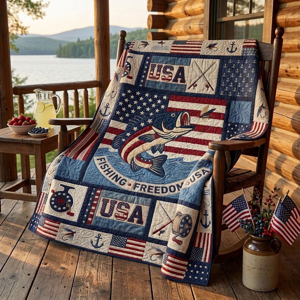 Liberty Fishing Quilted Blanket NCU0HNH1096