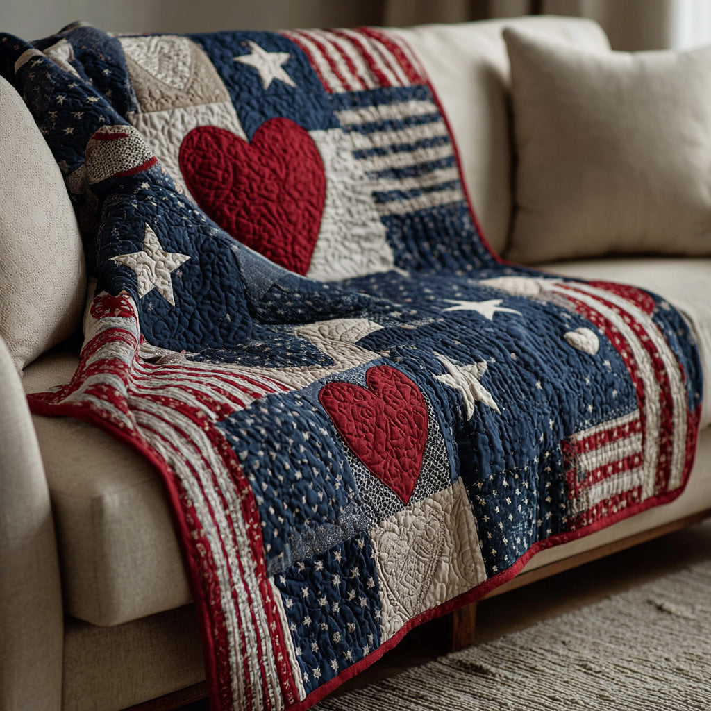 Liberty Heart Quilted Blanket NCU0LDH251