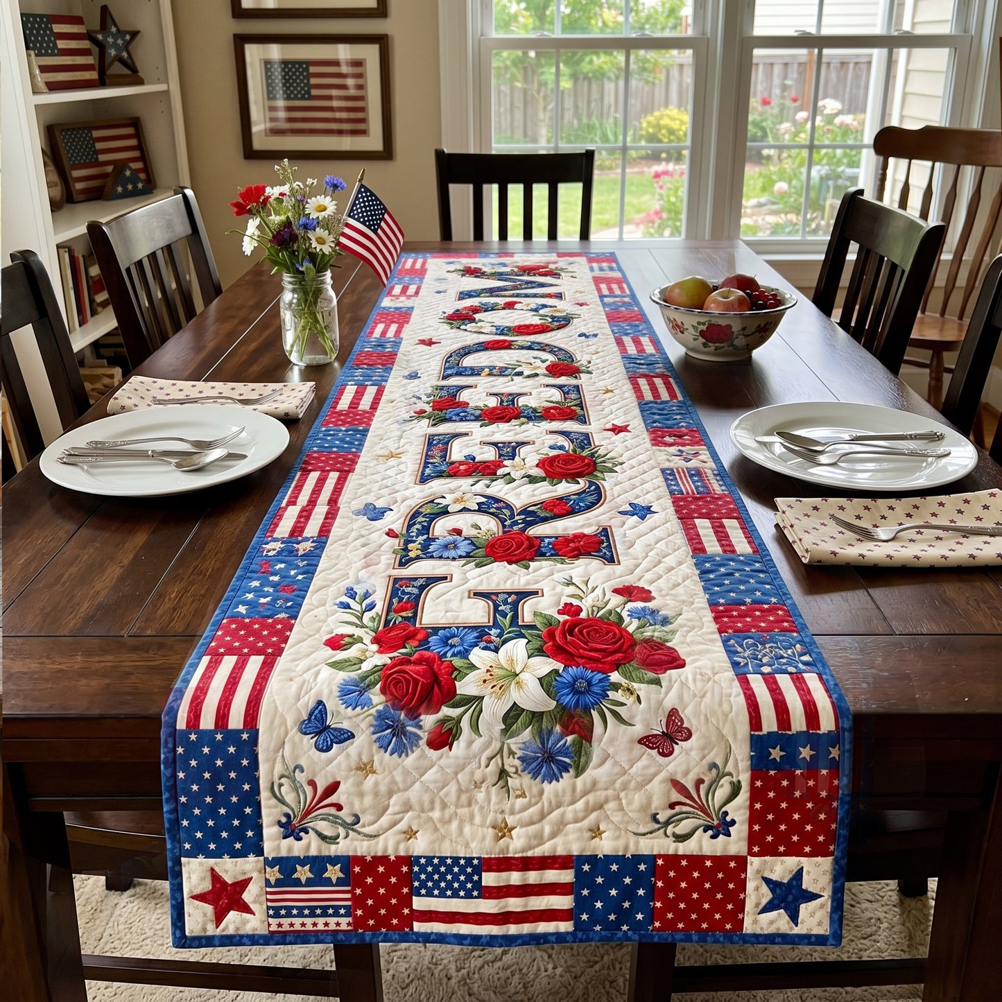 Liberty Honor Quilted Table Runner NCU0DV2123