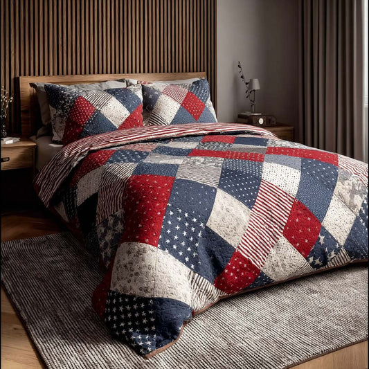 Liberty Patch 3-Piece Quilted Bedding Set NCU0DQQ0607
