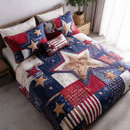 Liberty Patch 3-Piece Quilted Bedding Set NCU0NTD1650