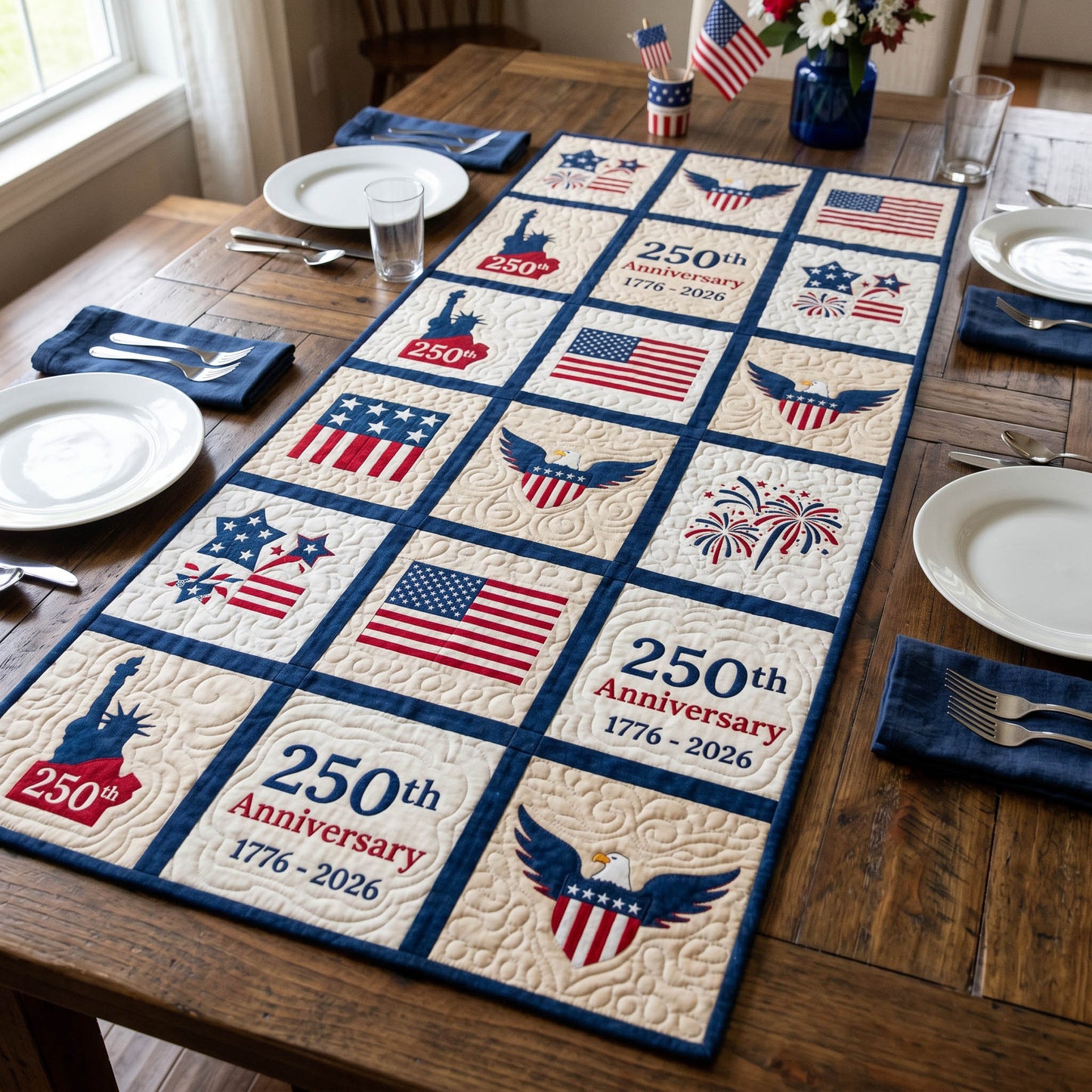 Liberty Patch Quilted Table Runner NCU0NTD1902