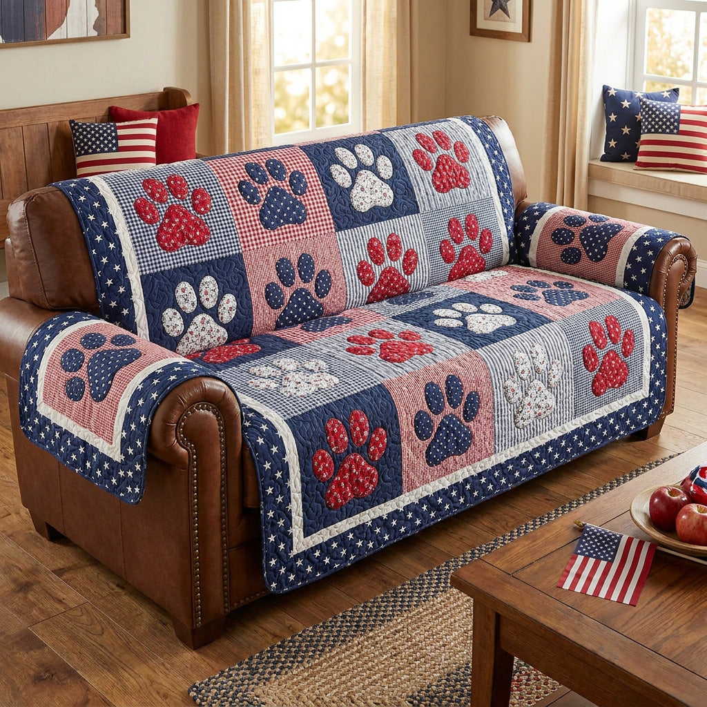 Liberty Pawprint Quilted Sofa Cover NCU0NTV1061