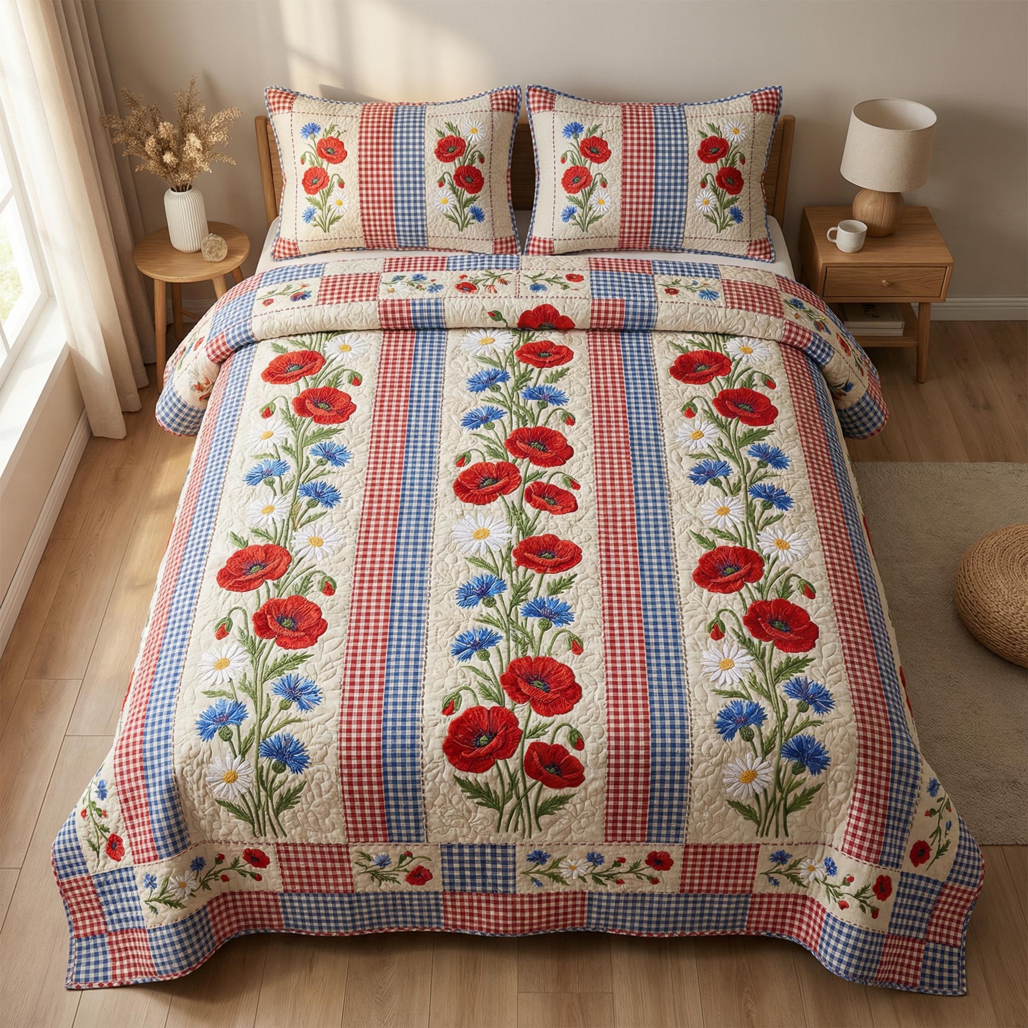 Liberty Petal 3-Piece Quilted Bedding Set NCU0NTD1832 – Quiltnest