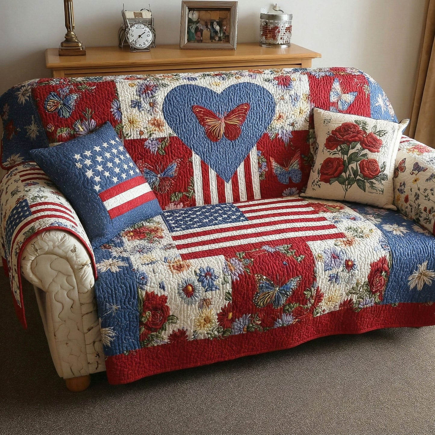 Liberty Rustic Quilted Sofa Cover NCU0NTD1671