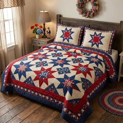 Liberty Star 3-Piece Quilted Bedding Set NCU0NTD1765