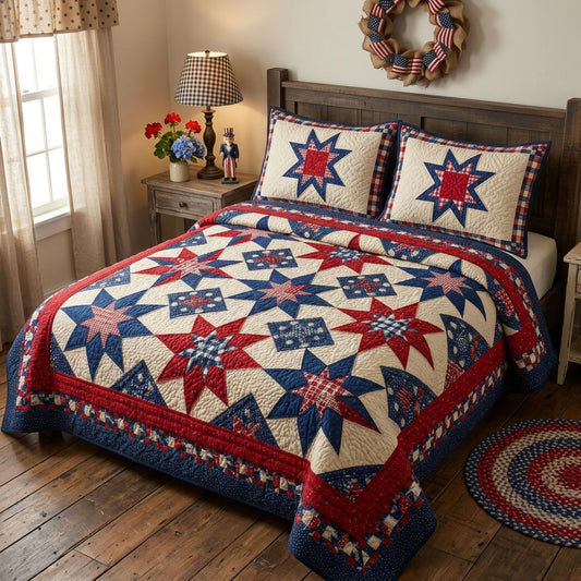 Liberty Star 3-Piece Quilted Bedding Set NCU0NTD1765