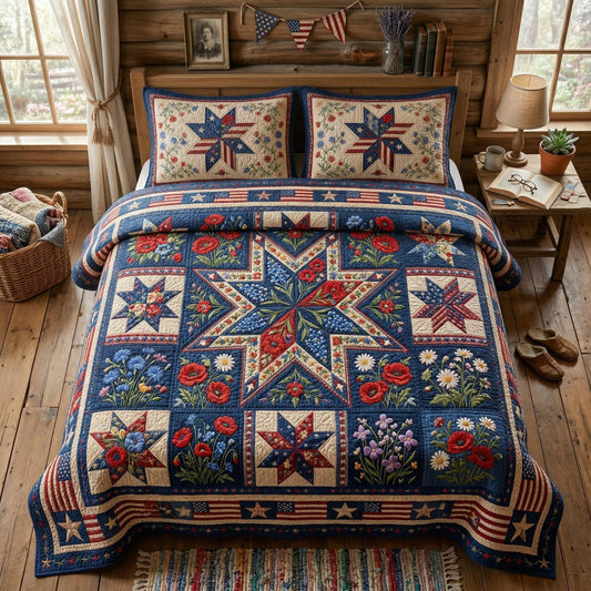 Liberty Star 3-Piece Quilted Bedding Set NCU0NTD1813