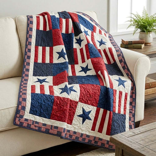 Liberty Star Patchwork Quilted Blanket NCU0DQQ0544