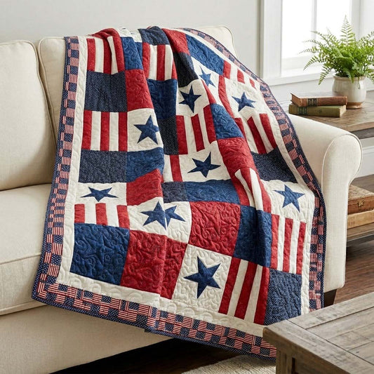 Liberty Star Patchwork Quilted Blanket NCU0DQQ0544