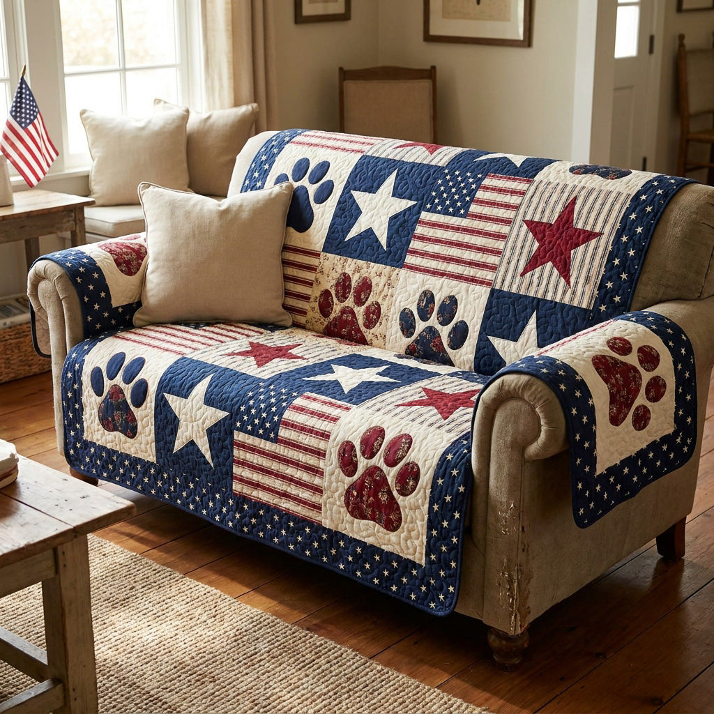 Liberty Stars Quilted Sofa Cover NCU0NTV1070