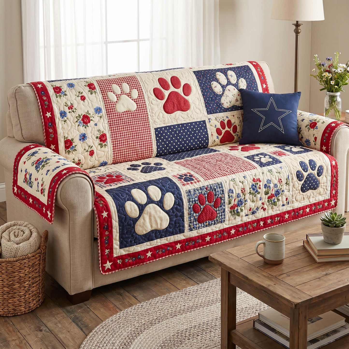 Liberty Tails Quilted Sofa Cover NCU0NTD1927