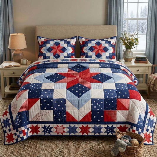 Liberty Trail 3-Piece Quilted Bedding Set NCU0DQQ0632