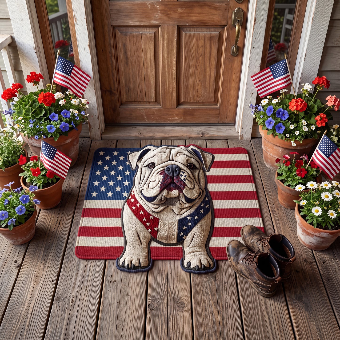 Libertys Loyal Bulldog Custom Shape Doormat NCU0PTT3086