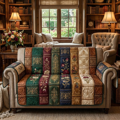 Library Calm Quilted Sofa Cover NCU0DV2060