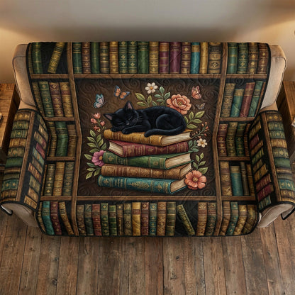 Library Cat Quilted Sofa Cover NCU0QN086