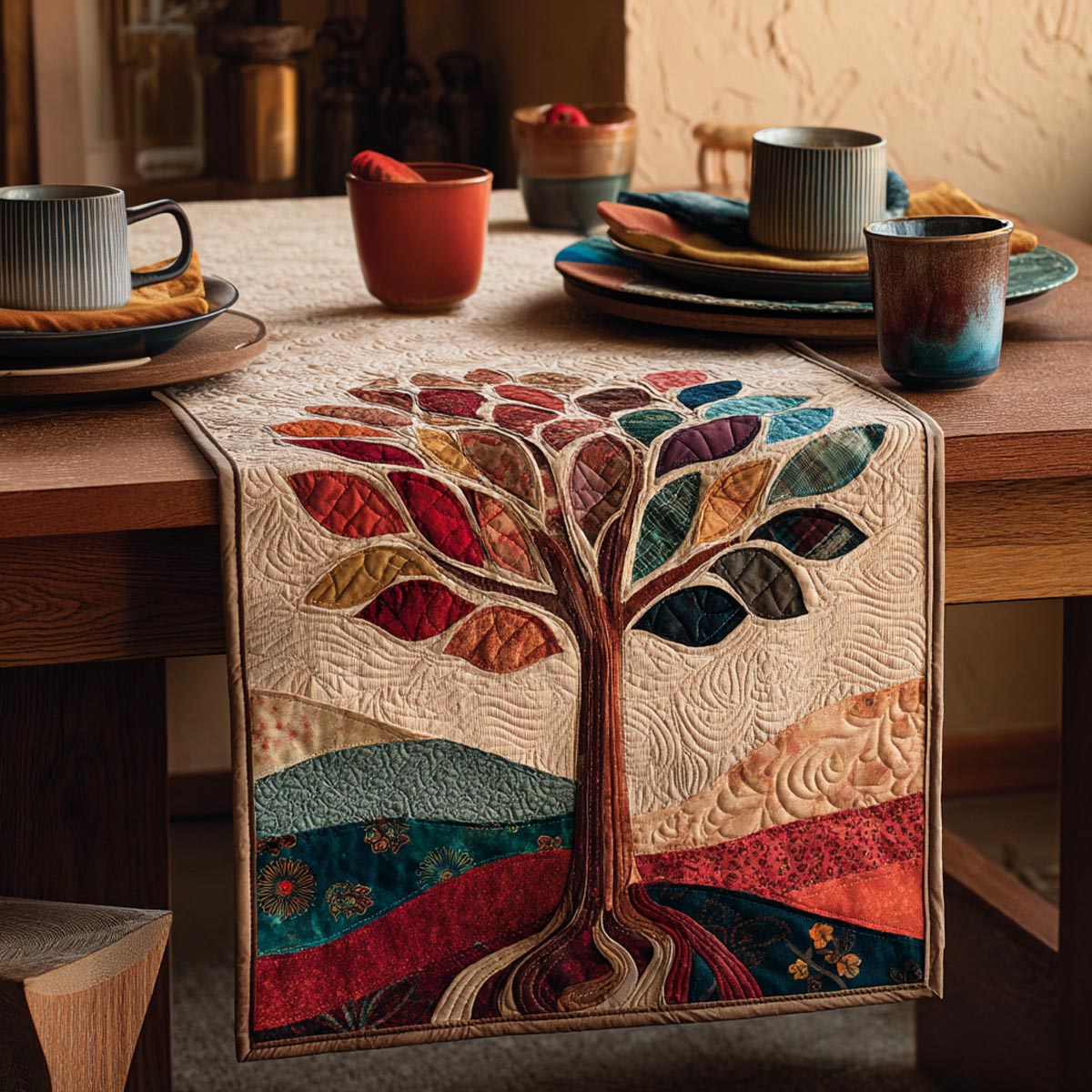 Life Harmony Quilted Table Runner NCU0DV1835
