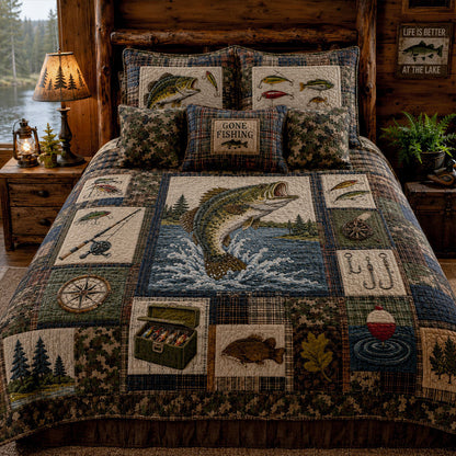 Life Is Better at the River 3-Piece Quilted Bedding Set NCU0PTT3178