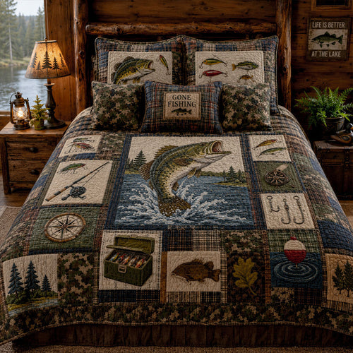 Life Is Better at the River 3-Piece Quilted Bedding Set NCU0PTT3178