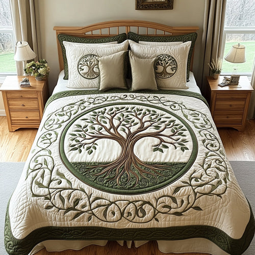 Life Roots 3-Piece Quilted Bedding Set NCU0DV1589