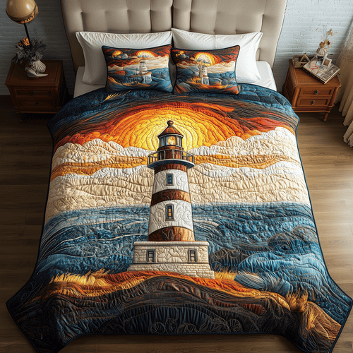 Lighthouse Glow 3-Piece Quilted Bedding Set NCU0TH2442