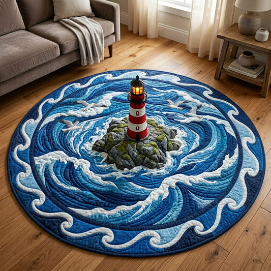 Lighthouse Haven Quilted Round Mat NCU0HNH1153