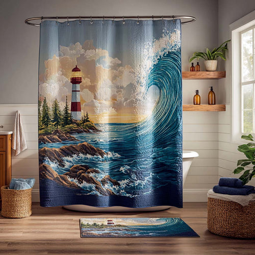 Lighthouse Wave Watch Shower Curtain NCU0DQQ0393