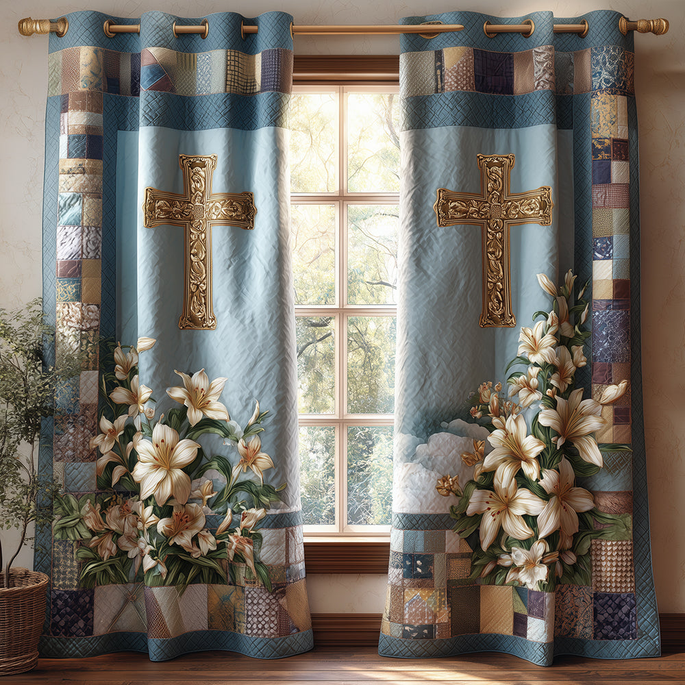 Lilies of the Spirit Quilted Curtains NCU0TH3754
