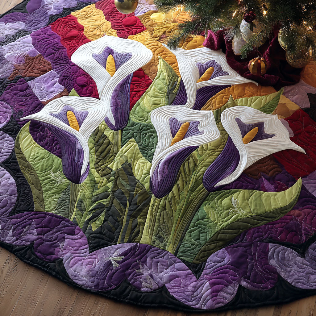 Lily Bloom Christmas Quilted Tree Skirt NCU0PTT2213