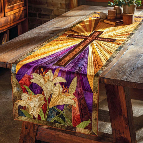 Lily Light Quilted Table Runner NCU0NXD496