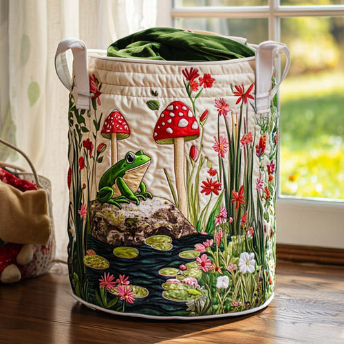 Lily Pond Quilted Laundry Basket NCU0NNT1615