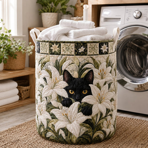 Lily Whiskers Quilted Laundry Basket NCU0NTV1147