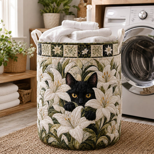 Lily Whiskers Quilted Laundry Basket NCU0NTV1147