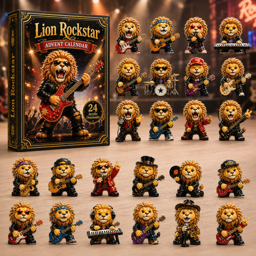 CHRISTMAS KICKOFF 40% OFF - Lion Rockstar Advent Calendar 2026 - 24-Day Festive Countdown, Acrylic Charms Blind Box - Gift For Lion Lovers AC0HA127