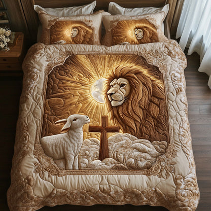 Lion and Lamb Light 3-Piece Quilted Bedding Set NCU0NNT310