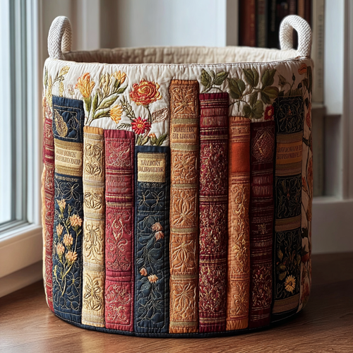 Literary Bloom Quilted Laundry Basket NCU0DDK1793