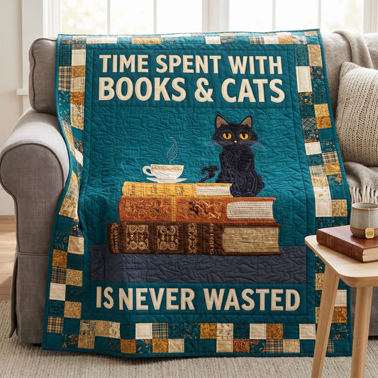Literary Cat Quilted Blanket NCU0NNT3190